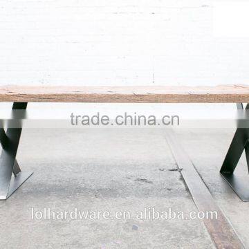 industrial wooden stainless steel table legs ,tale base,dining table