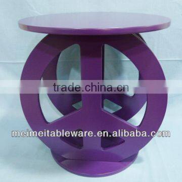 Furnishing Kid's Peace Sign Table, Purple,pink,black,white photo-1