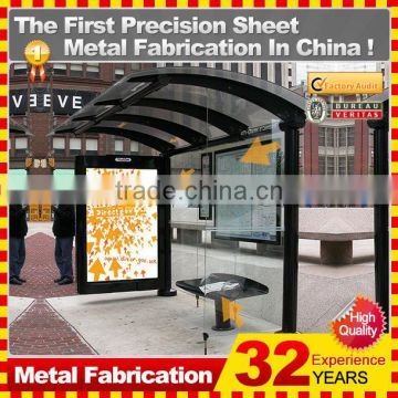 2015 china Power coated rectangle shape Mild steel bus shelter