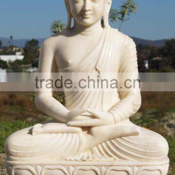 Garden Decor Stone Carving Marble Cute Buddha Statue photo-2