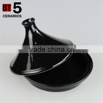 10" Black Color Custom Large Ceramic Tagine photo-2