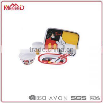 BSCI 6 Pcs Cartoon Family Daily Use Concise Melamine Dinnerware Made in Japan