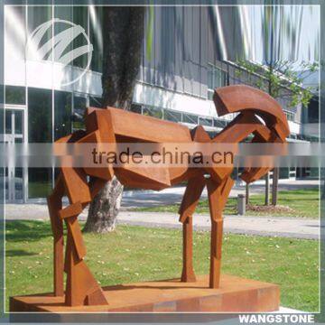 Hotel Luxury Ornament Corten Steel Abstract Horse Sculpture