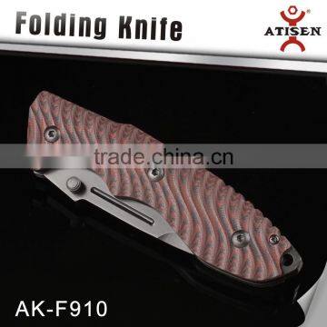 4.5" Blade Camping Folding Knife G10 Handle Outdoor Survival Knife photo-2