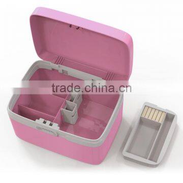 Professional Girly Plastic Makeup Box Beauty Cosmetic Box (Pink) photo-3