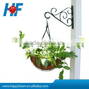 hanging coconut fiber flower basket with wall hook