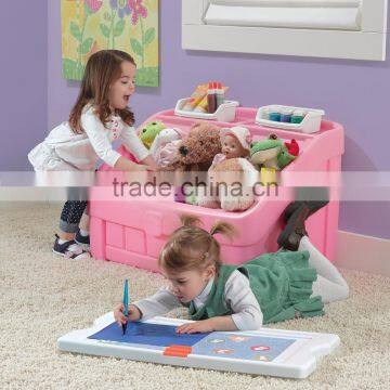2016 New Custom Children Room Pink Plastic Toys Big Storage Box From ICTC Factory photo-4