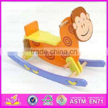 2015 Monkey design wooden rocking horse toy,Popular child rocking horse balance toy,Present gift baby rocking horse toy WJY-8007