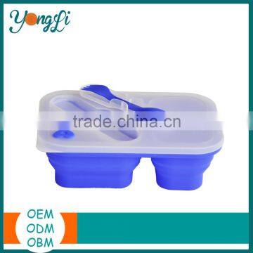 Kitchen Ware Silicone Kids Lunchbox With Fork