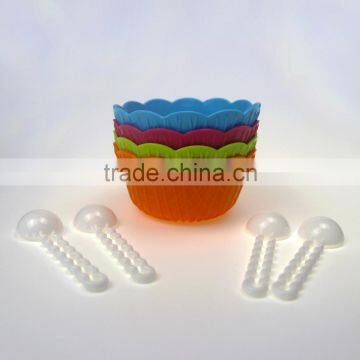 Summer Hot Ice Cream Bowl Set of 4 With Lace Brim photo-5