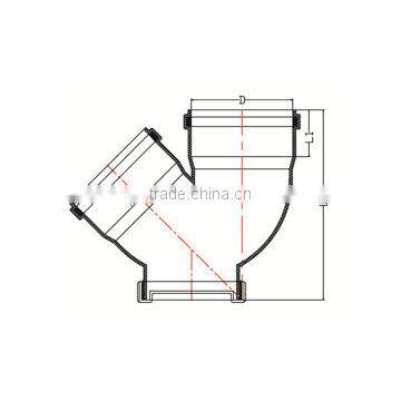 HIGH QUANLITY DOUBLE SOCKET TRAP WITH PORT OF PVC GB STANDARD EXPANDING FITTINGS FOR DRAINAGE WITH GASKET photo-2