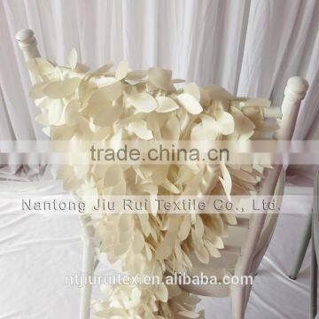 35cm*200cm 3D Taffeta Chiavari Chair Sash 20PCS A Lot Free Shipping (Purple Wafer & Cream Leaf Shape) 2 Style Can Be Choose photo-6