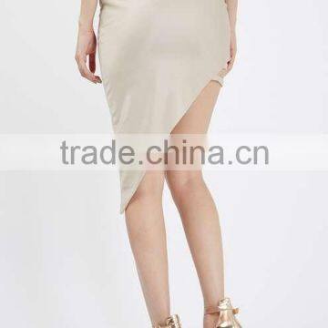 Asymmetrical Solid Color Office Ladies Skirts Fashionable Designs Women Skirts photo-4
