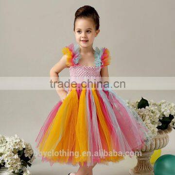 New arrival kids clothing performed ruffles dress for little lovely girls