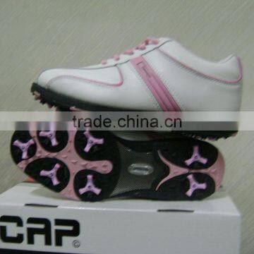 First Layer Leather Women Handmade Golf Sport Shoes Have Spike for Lady Business