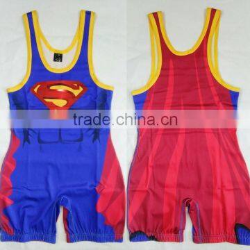 China factory cheap sublimated custom wrestling singlets