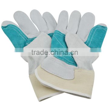 yellow full palm cow leather working gloves