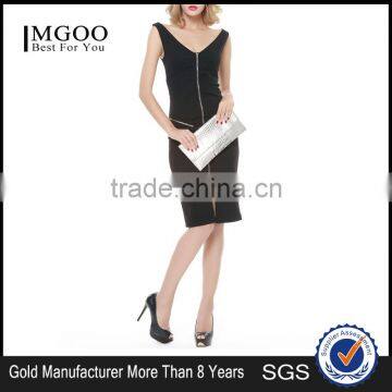 MGOO European Brand Design Wholesale Sexy Bodycon Dress Prom Dress with Zipper Fashion Office Dress 2015 D546