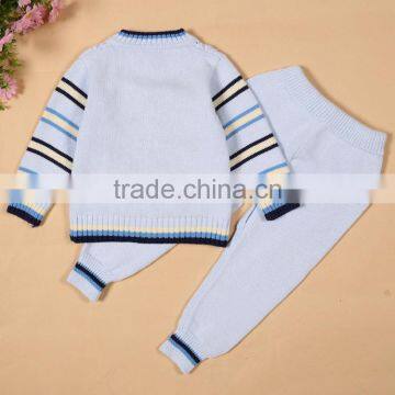Fashion Cute Design Baby Knitted Pink Sweater Clothing Infant Pant Coats Set photo-6