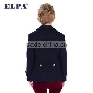 ELPA 2015 Fashion Charm Kids Warm Long Wool Overcoat Winter Dress Boy Wool Coat With Fur Collar photo-2