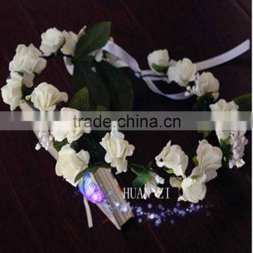 Wholesale Decorate Bridal Headpiece Rose Flower Head Wreath photo-3