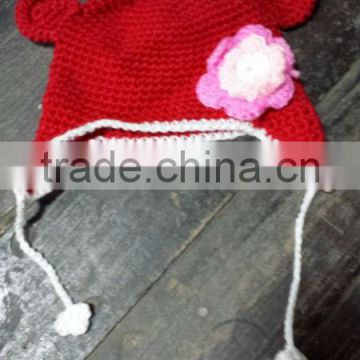 Red Bear crochet hat Baby Boy/Girl Crochet Owl Animal Beanie Hat cute baby crochet hat