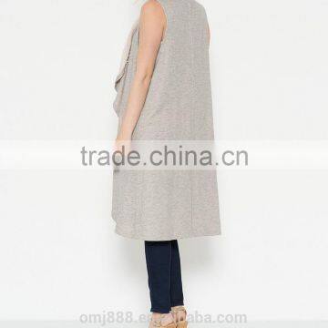 China Supplier Lady Draped Shawl Collar Vest Outer photo-3