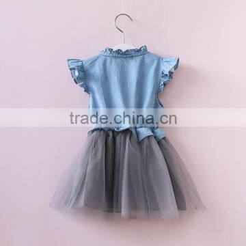 Modern Summer Jeans Baby Girl Sleeveless Lace Vest Dress photo-2