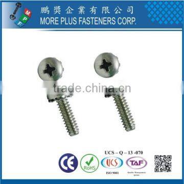 Taiwan Philip Pan Head Soft Machine Screw With Header Point SEMS With Double Washer External Tooth Washer and Flat Washer