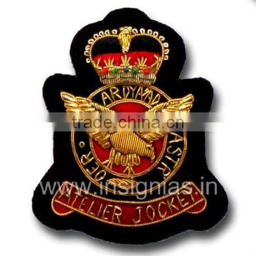 Embroidered bullion wire badges