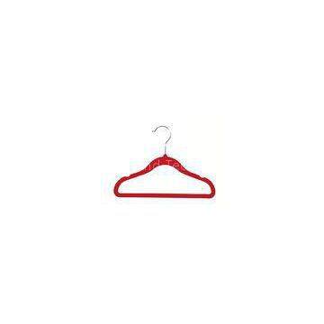 Professional 300mm Kids Velvet Hangers , Red Non Slip Velvet Hangers