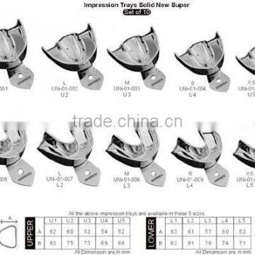 Sold Dental Impression Trays rim lock set of 10