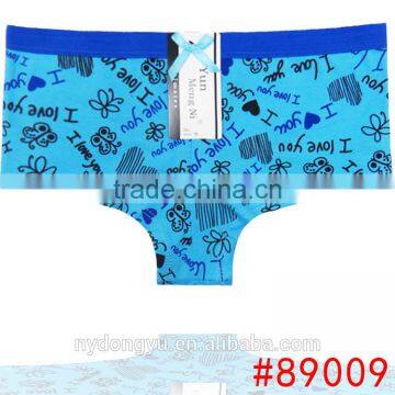 blue love cotton boyshorts women panties/yje wholesale plus size sexy cotton breathable underwea panties/mulit color