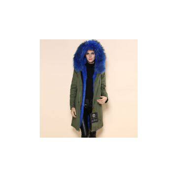 Promtion military cotton shell faux fur coat woman for winter