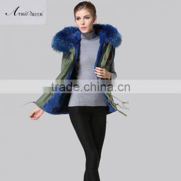 Facotory Price Fashion Fully Blue Collar Fur Vest ,winter Felman Short Fur Coat/gillet With Badge photo-5