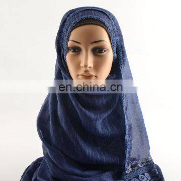 New Arrival Cotton Lace Women Wrap Head India Muslim Scarf Hijab