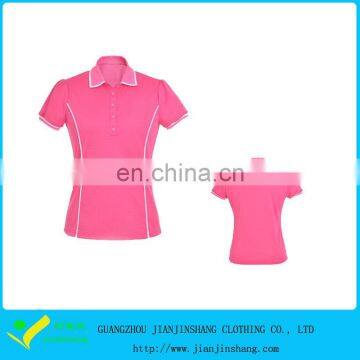 Popular Custom Design Golf Polo Shirt Slim Fitted Piped For Women