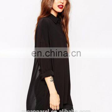 Ladies Western Blouse Oversized Fit Point Collar Fashion Lady Chiffon Blouse photo-2