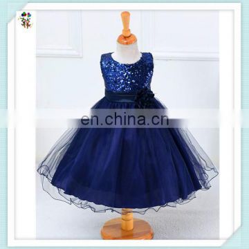 Princess Party Fancy Puffy Dark Blue Flower Girl Dresses HPC-3114