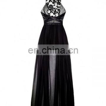 OEM available embroidered lace elegant evening long dress