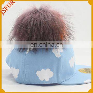 2016 Newest Summer Kids Raccoon Fur Custom Baseball Cap