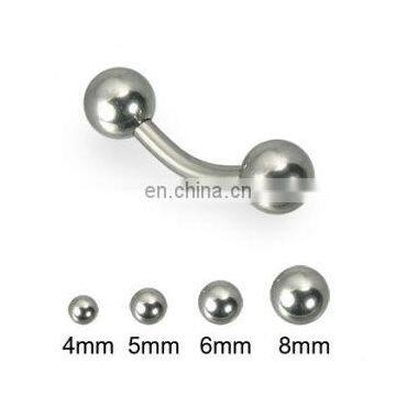 stainless steel 12 gauge curved barbell eyebrow ring body piercing jewelry