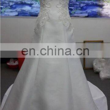 EBX-38 Cap sleeve lace satin wedding dress