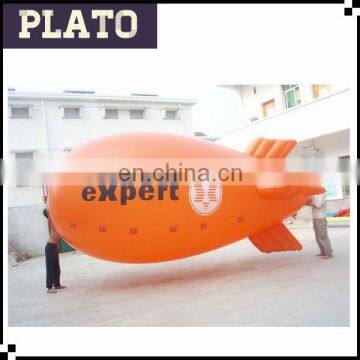 4m long orange inflatable blimp balloon, giant inflatable zeppelin for sale