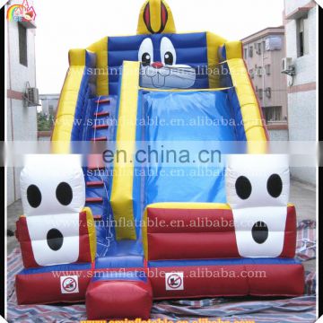 Interesting large inflatable rabit slide,animal shape rabbit toy slide,outdoor entertainment slide