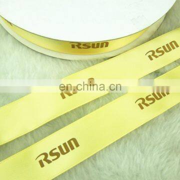 1cm beige satin ribbon with printed