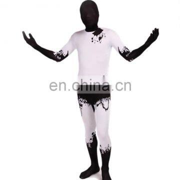 White & Black Lycra Spandex Zentai Costume Halloween Party Mask/Hood Open Face/Eyes/Full Hood