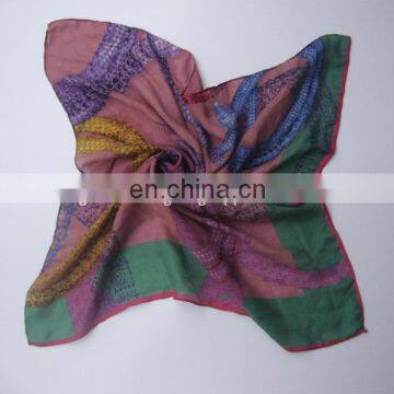 Printed Blended Wool & Silk Scarf Very Soft Feeling Touching