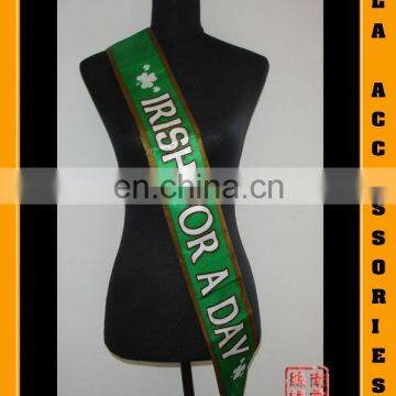 100% Polyester satin sash for promotion