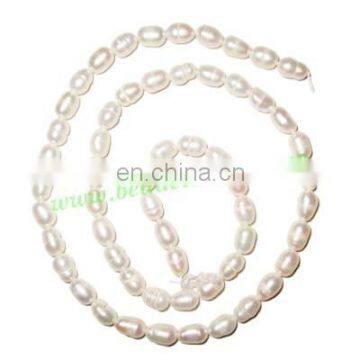 Fresh Water Pearl String, approx 57 pearls of size 5x7mm in a string